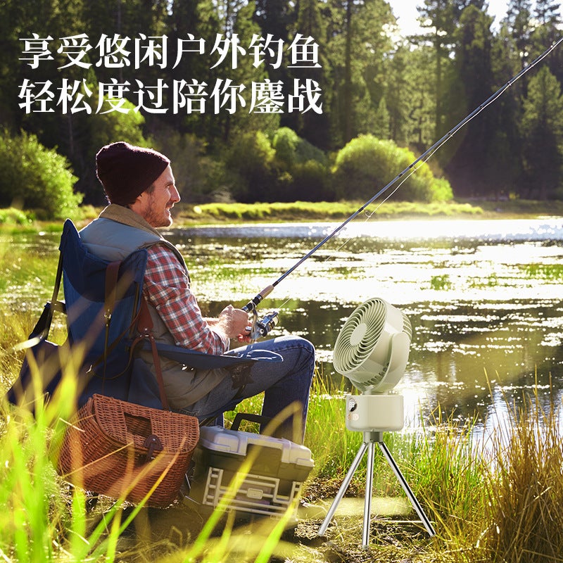Outdoor Camping Style Fan Mini Small Portable Usb Charging Tent With Light Ceiling Fan Strong Wind Fishing 3 Tripod - Image 3